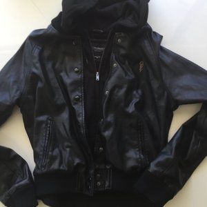 OBEY Faux Leather Hooded Jacket